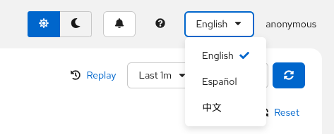 Masthead language selector
